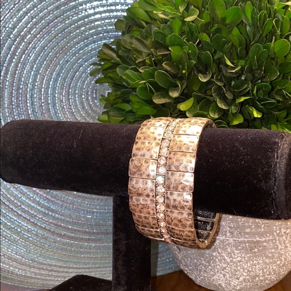 🔲WHBM🔲 Hammered Metal & Rhinestone Bracelet